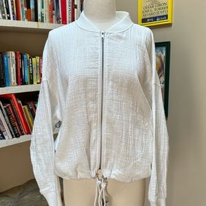 BB Dakota White Lightweight Bomber Jacket